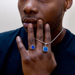 Blue Lapis Lazuli Signet Ring - Silver -Men Jewelry Store dsc6739 dad9591f eb57 47d8 a98d ba9c42bee89a