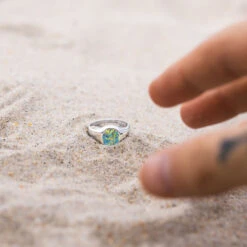 Green Opal Signet Ring - Silver -Men Jewelry Store image 779a05f6 c4e6 4704 b4f4 444538b35683