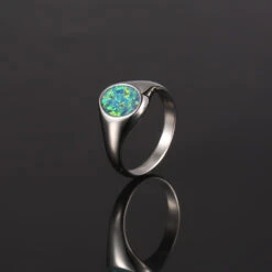 Green Opal Signet Ring - Silver -Men Jewelry Store image bb4a04e1 bf46 4583 aaf4 8c8498b2ece7