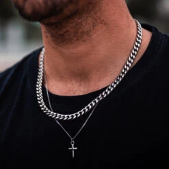 Mini Cross (Thin Chain) - 925 Silver -Men Jewelry Store image d1510a8f b306 4879 9d14 f7ed1779e9df